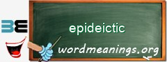 WordMeaning blackboard for epideictic